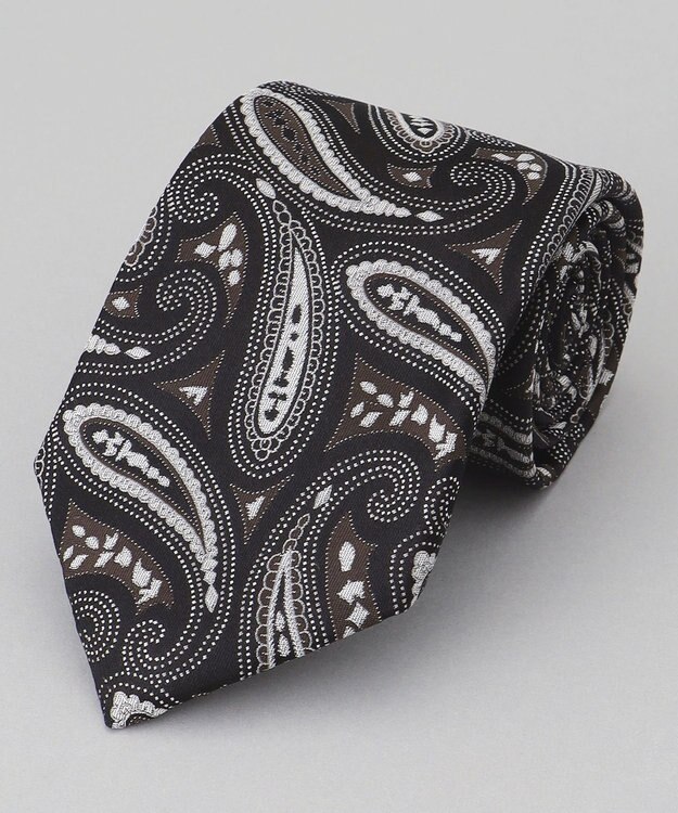 GOTAIRIKU GOTAIRIKU別注【日本製】シルク ネクタイ_ペイズリー ダークブラウン系4