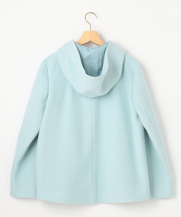 組曲 2WAYショートビーバー フーテッドコート スカイブルー系