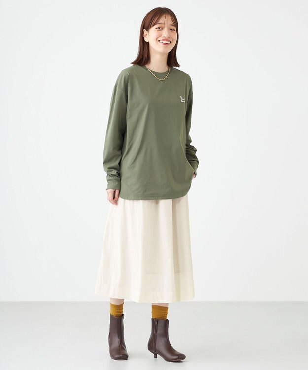 SHARE PARK LADIES 【UNISEX】吸水速乾 LMCバックプリントロングスリーブTシャツ（S・Mサイズ） オリーブ