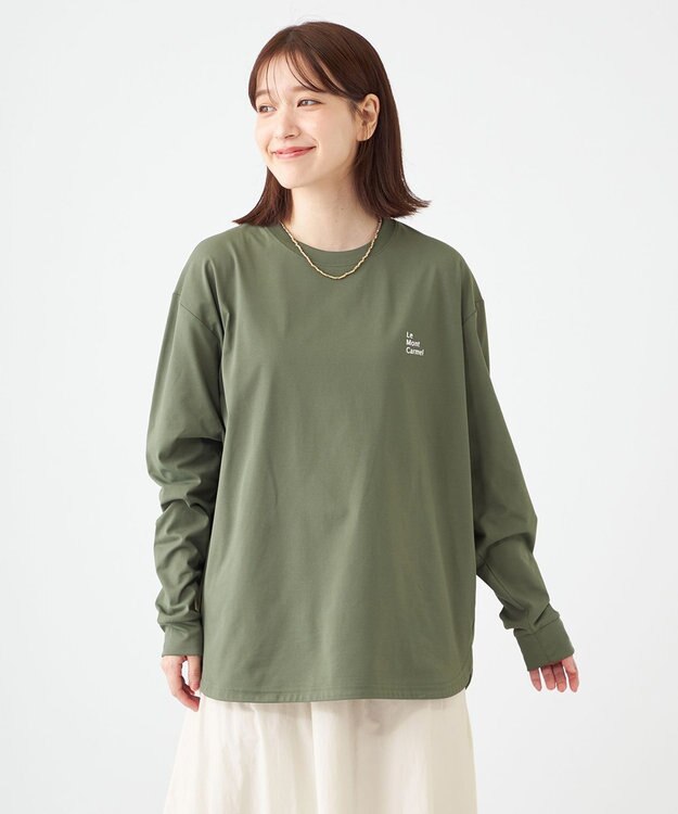 SHARE PARK LADIES 【UNISEX】吸水速乾 LMCバックプリントロングスリーブTシャツ（S・Mサイズ） オリーブ