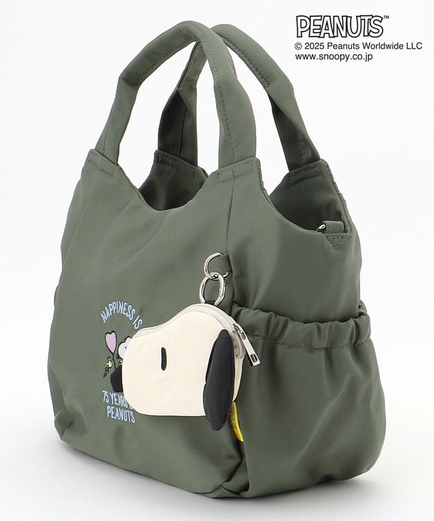 Y'SACCS SNOOPYデザイン　ギャザー2wayミニトート カーキ
