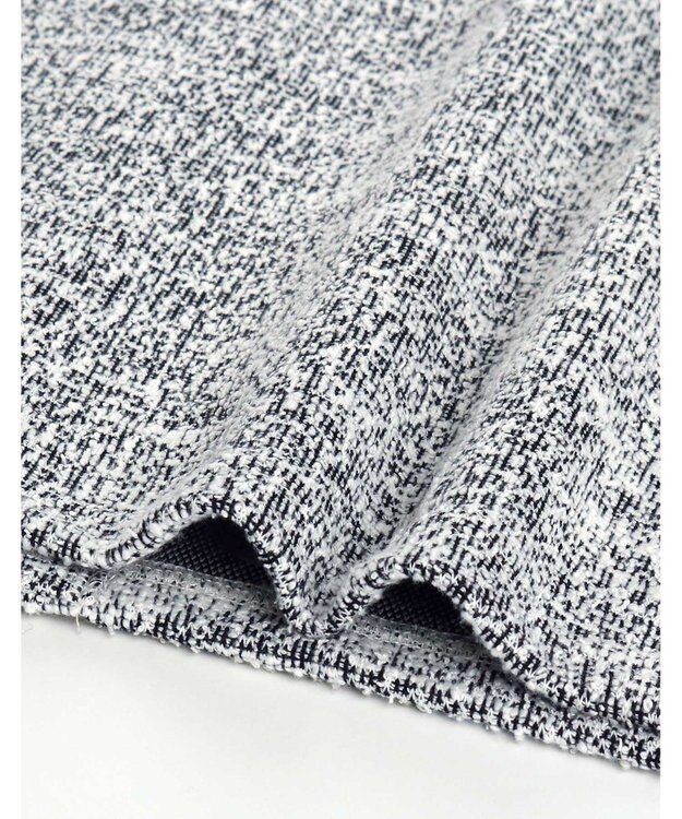 une nana cool 【綿混】カジュアルスラブツィード 長袖開襟パジャマ ブラック系