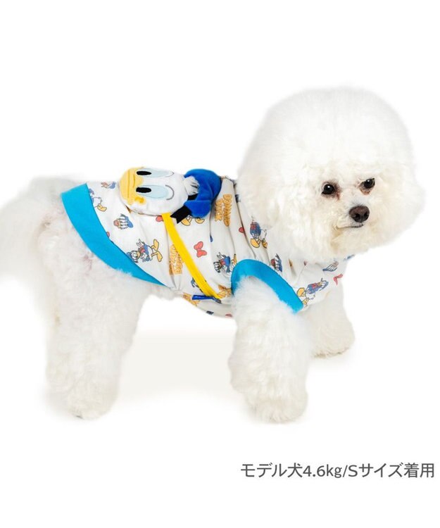 PET PARADISE ディズニー ドナルドダック ポーチ トレーナー 小型犬 ホワイト×ブルー