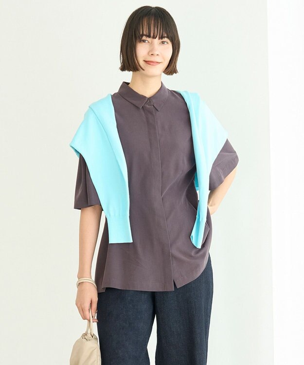 UNFILO マイビューティニット 2WAYカーディガン ブルー