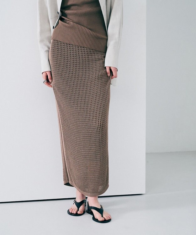 uncrave メッシュニット タイトスカート トープ