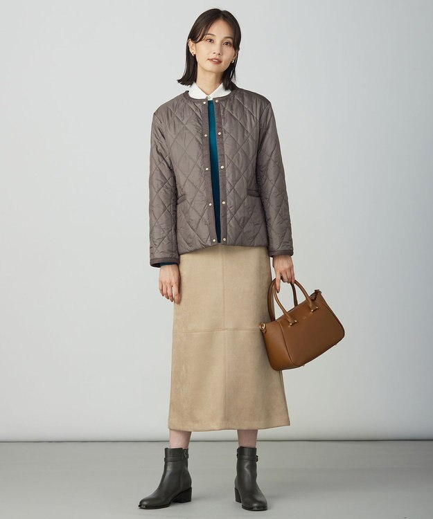 J.PRESS LADIES S 【WEB限定カラーあり】コンパクトタフタキルティング ブルゾン スレートブラウン系