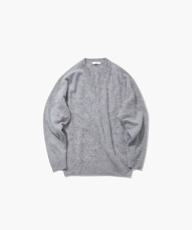 ATON ROYAL FUR CASHMERE | Vネックセーター LIGHT GRAY
