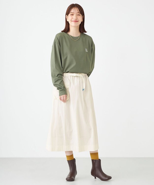 SHARE PARK LADIES 【UNISEX】吸水速乾 LMCバックプリントロングスリーブTシャツ（S・Mサイズ） オリーブ