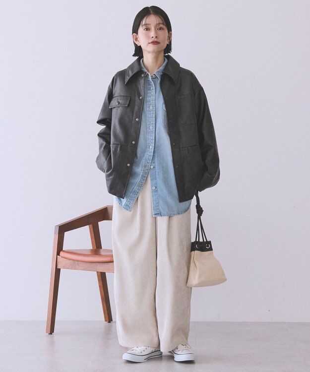 AMERICAN HOLIC コーデュロイワイドパンツ Ivory