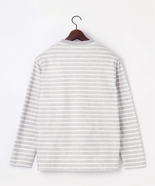 JOSEPH ABBOUD 【オーガニックコットン使用】インレーボーダー Tシャツ ライトグレー系2