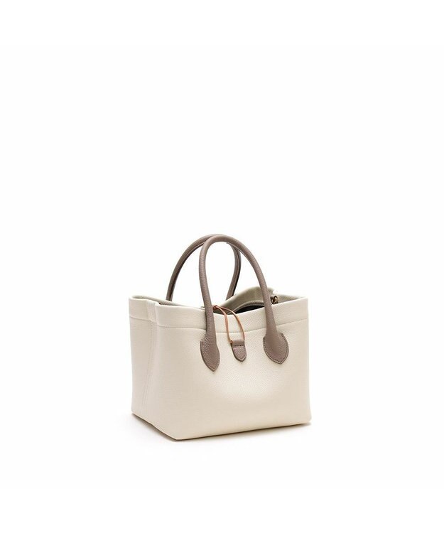 A.D.M.J. 【牛革】モーツァルト/スパニッシュレザーバイカラー金ボタントートS オフホワイト/キャラメル