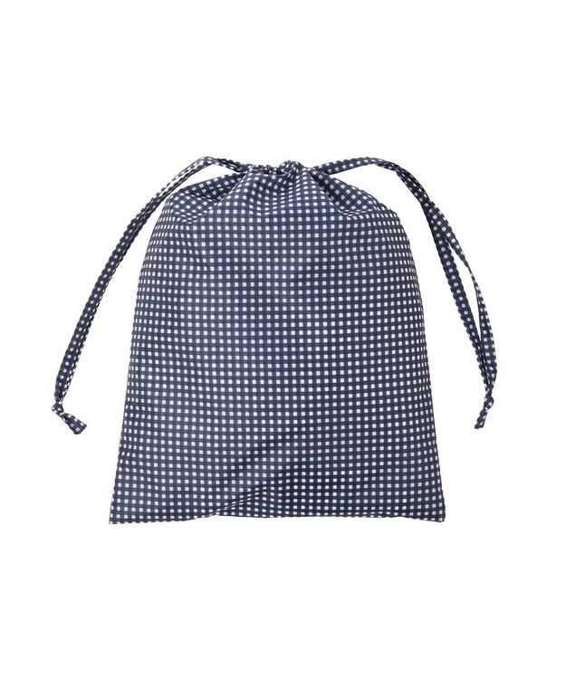 MOONBAT 【収納袋付き】FLAT PURE サイクル レインコート チェック 自転車 ネイビーブルー