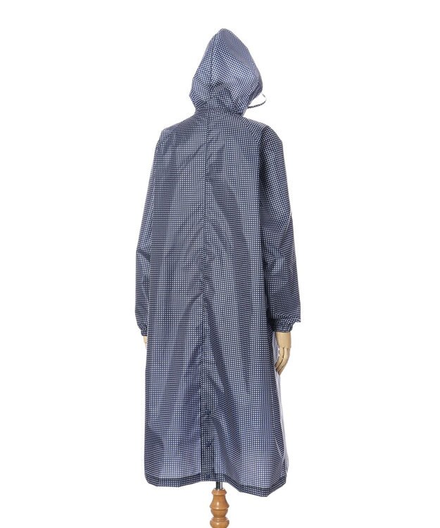 MOONBAT 【収納袋付き】FLAT PURE サイクル レインコート チェック 自転車 ネイビーブルー