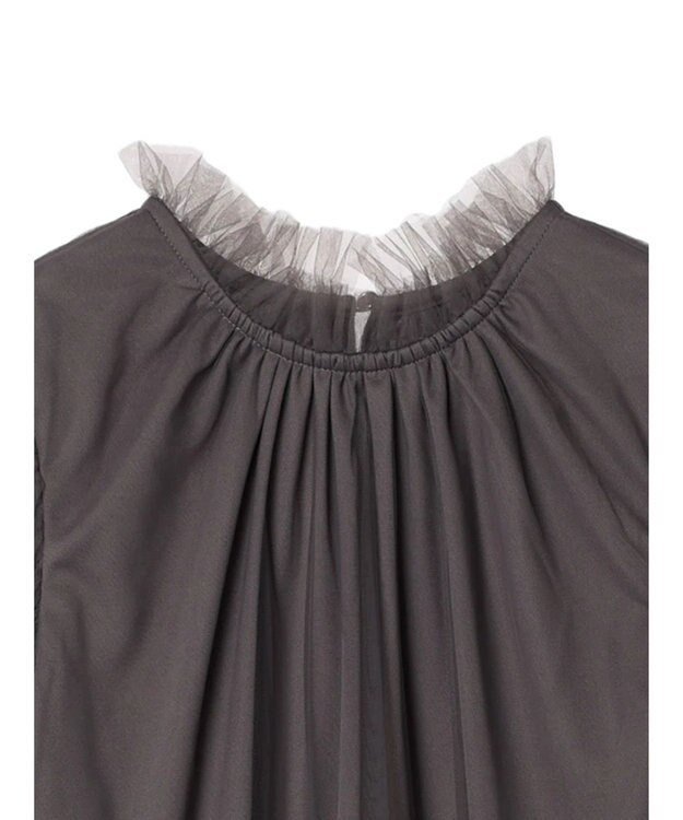 Green Parks ・ＥＬＥＮＣＡＲＥ　ＤＵＥ　チュールハイネックブラウス Charcoal Gray