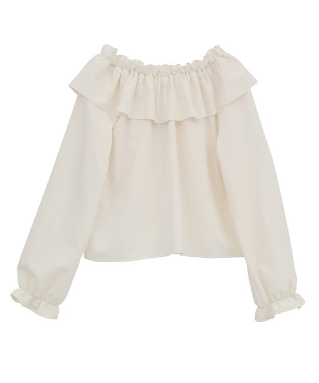earth music&ecology フリルオフショルブラウス Ivory