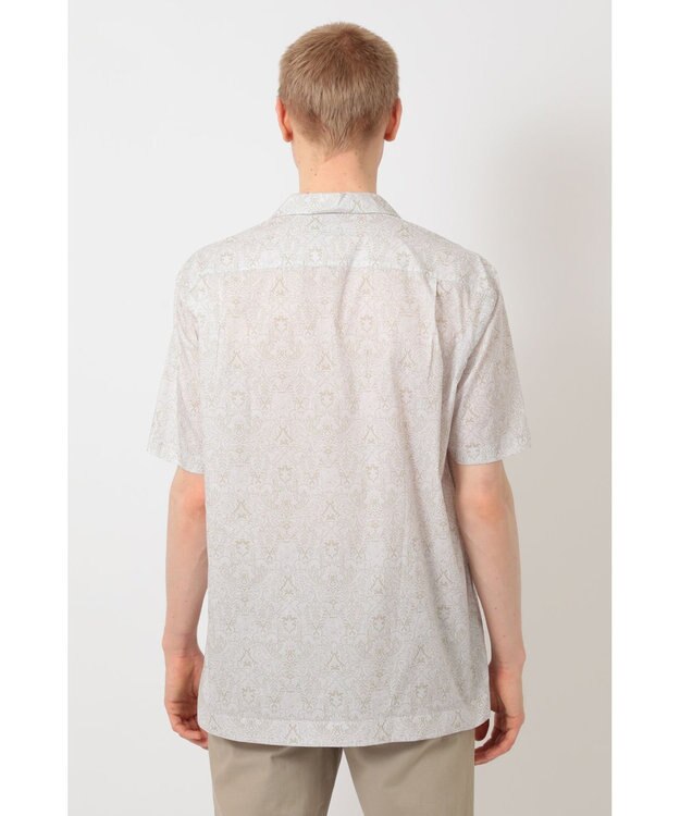 DAKS リバティプリント オープンカラーシャツ フェザーグレー