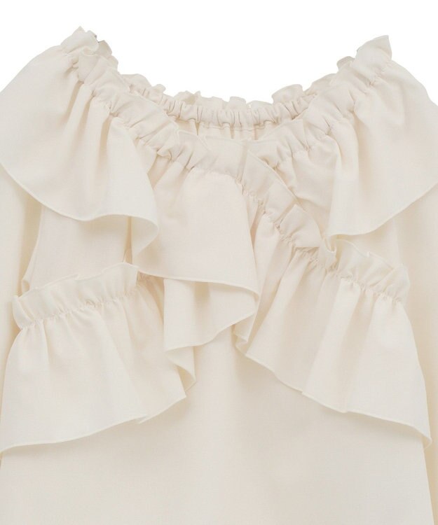 earth music&ecology フリルオフショルブラウス Ivory