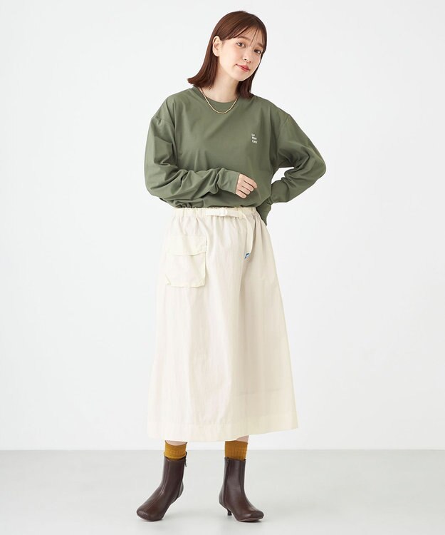 SHARE PARK LADIES 【UNISEX】吸水速乾 LMCバックプリントロングスリーブTシャツ（S・Mサイズ） オリーブ