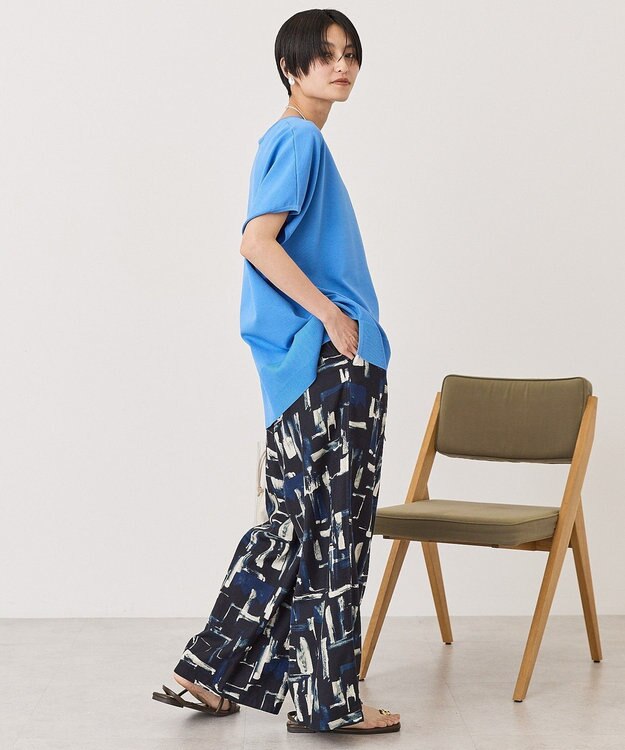 AMERICAN HOLIC リネンブレンドアソート柄パンツ Blue