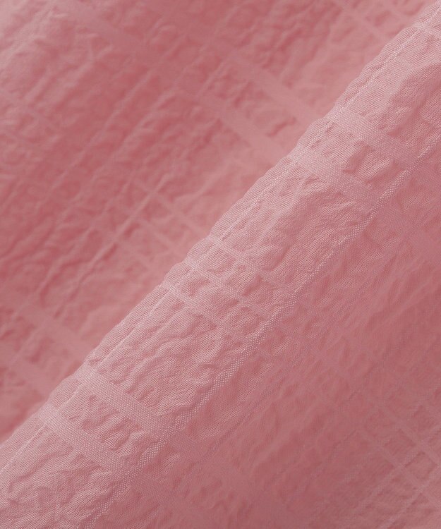 earth music&ecology シアーチェック2wayオフショルブラウス Pink