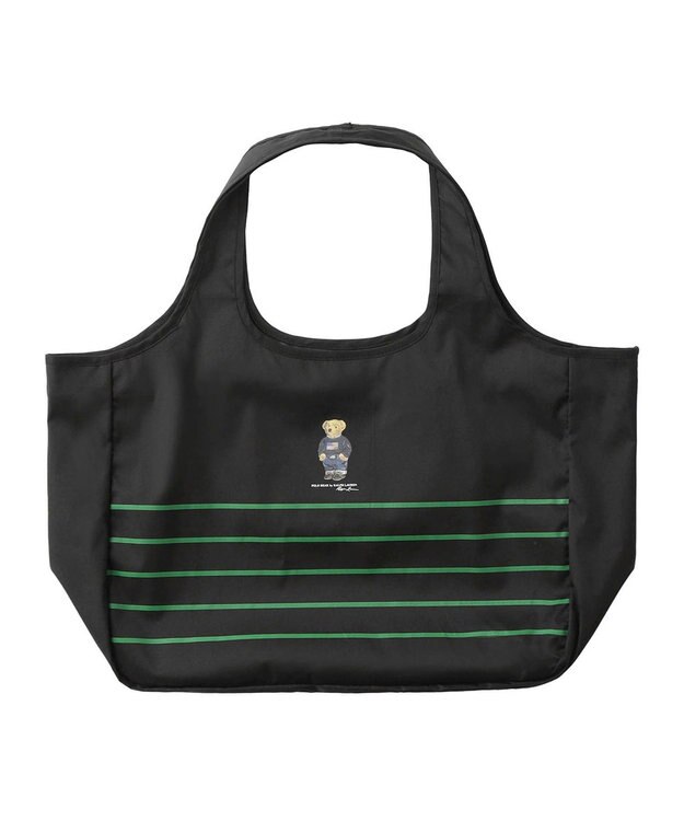 MOONBAT POLO RALPH LAURENRL ポーチ付きレインバッグ ワンポイントポロベア／撥水加工 ブラック