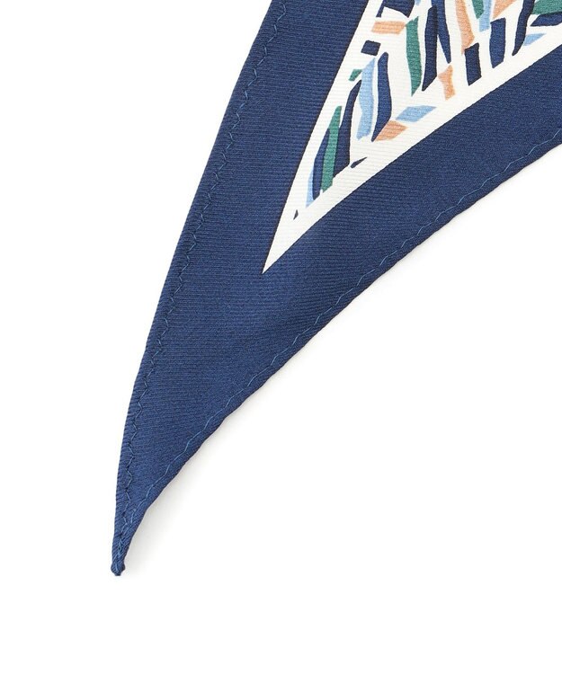 23区 ヘリンボーン プリント スカーフ ブループリント