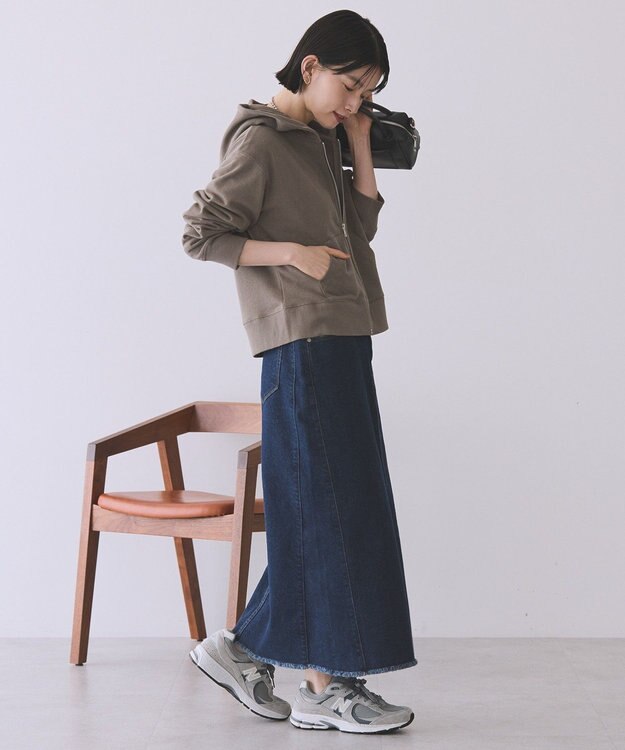 AMERICAN HOLIC スウェットZIPパーカー Gray Beige