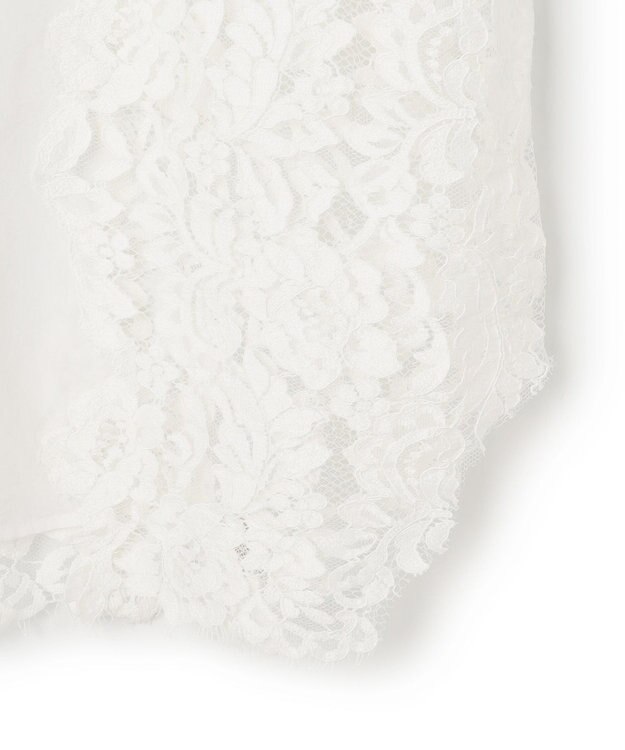 BEIGE， GALENA / コットンレースバンドカラーシャツ Off