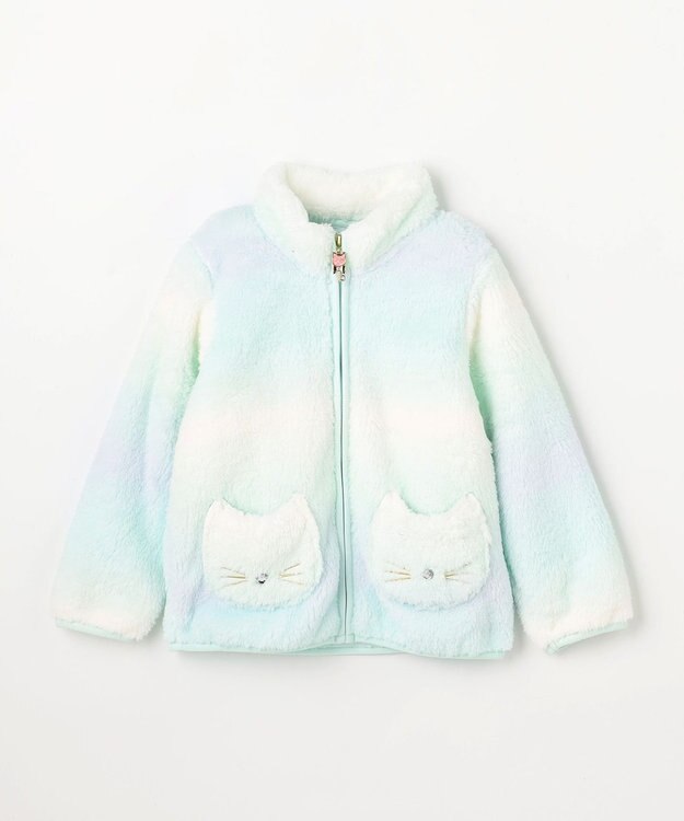ANY KIDS 【ドッキング可能】ネコボアブルゾン ミント×レインボー