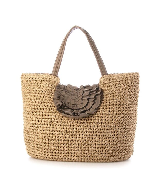 UNBILLION カシュカシュ cachecache / フリルフラップクロッシェトート ブラウン