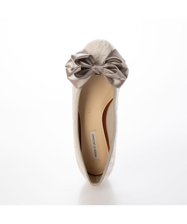 MODE ET JACOMO <MODE ET JACOMO>ラウンドリボンバレエシューズ アイボリーキジ