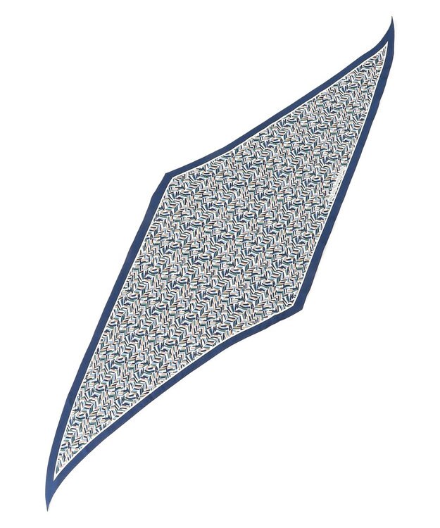 23区 ヘリンボーン プリント スカーフ ブループリント