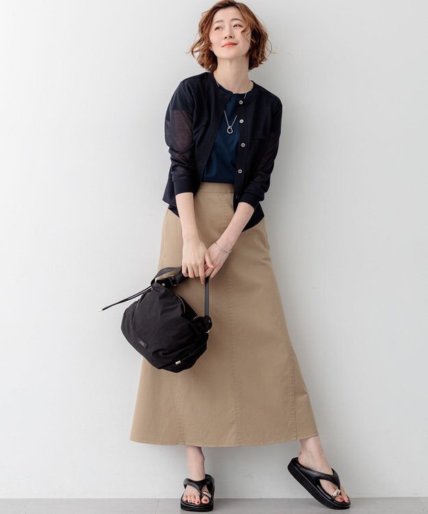 23区 【先行予約/WEB&一部店舗限定カラーあり】シャイニーシアー フラップポケット カーディガン ネイビー系