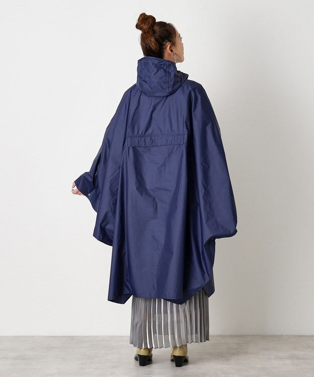 MOONBAT POLO RALPH LAUREN(ポロ ラルフローレン) ポロポニー ポケッタブル レインポンチョ レインコート 無地 フード 収納袋 ロゴ入 レディース ネイビーブルー