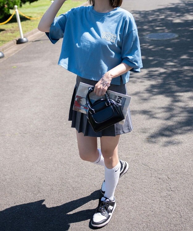 WEGO イラストモチーフグラフィックショートT サックス