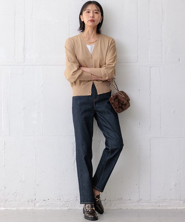 23区 S 【洗える】オータムシャイニー ニットカーディガン ゴールド系