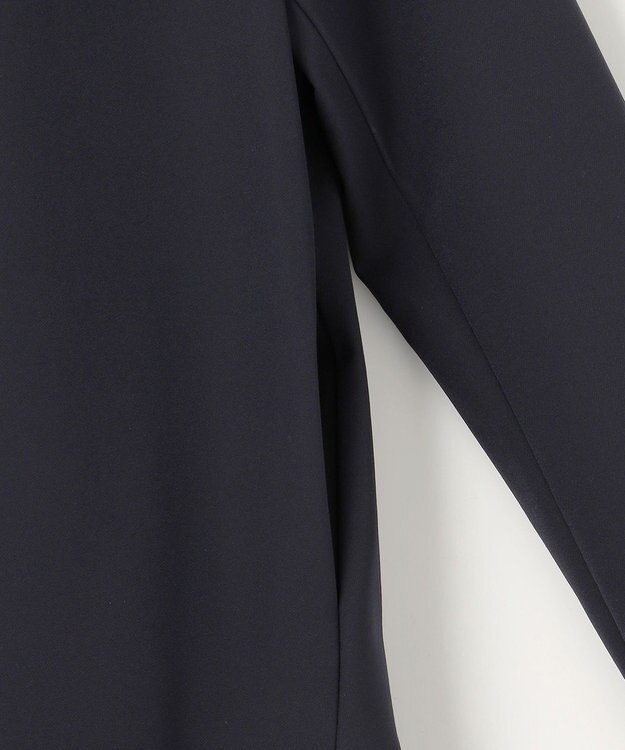 組曲 S 【KUMIKYOKU NAVY】ダブルクロスストレッチ ノーカラーコート ネイビー系