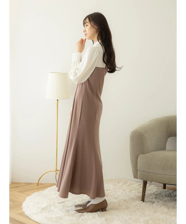 earth music&ecology ビスチェ風ドッキングワンピース Mocha