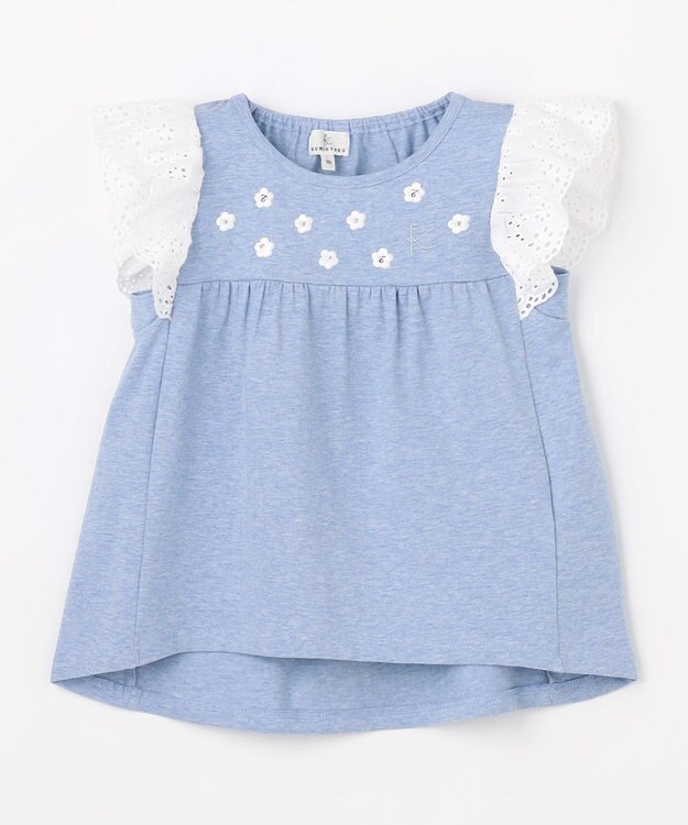 組曲 KIDS 【80-100㎝】 petit fleur エンブロイダリーチュニック ブルー