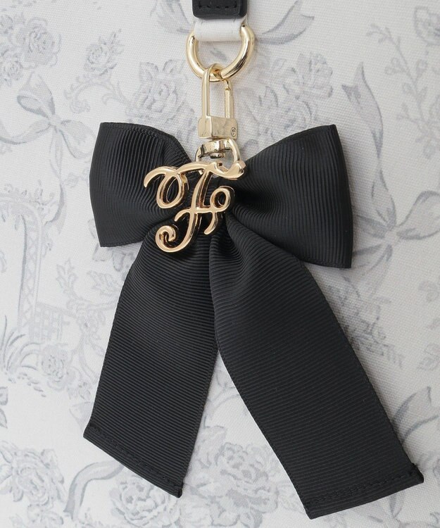 Maison de FLEUR フラワーガーデンプリントスクエアトート Black