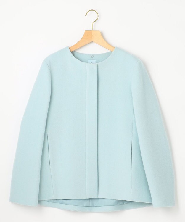 組曲 2WAYショートビーバー フーテッドコート スカイブルー系