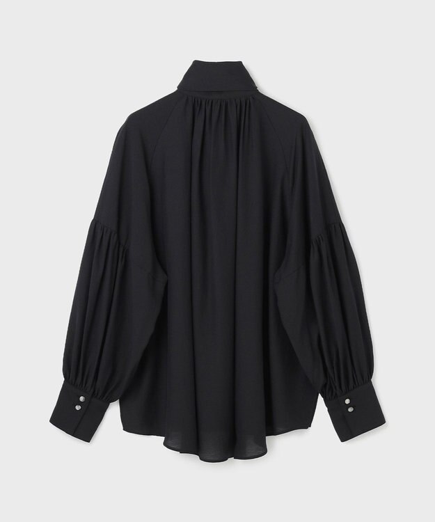 GRACE CONTINENTAL タイ付ギャザーシャツ ブラック