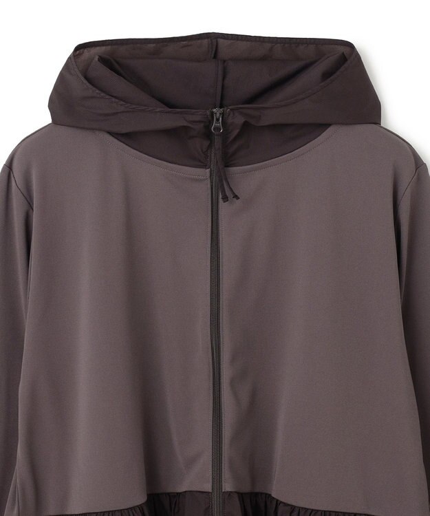 UNFILO 【ZIP!放映】 ラッシュガード ペプラムフーディ チャコール