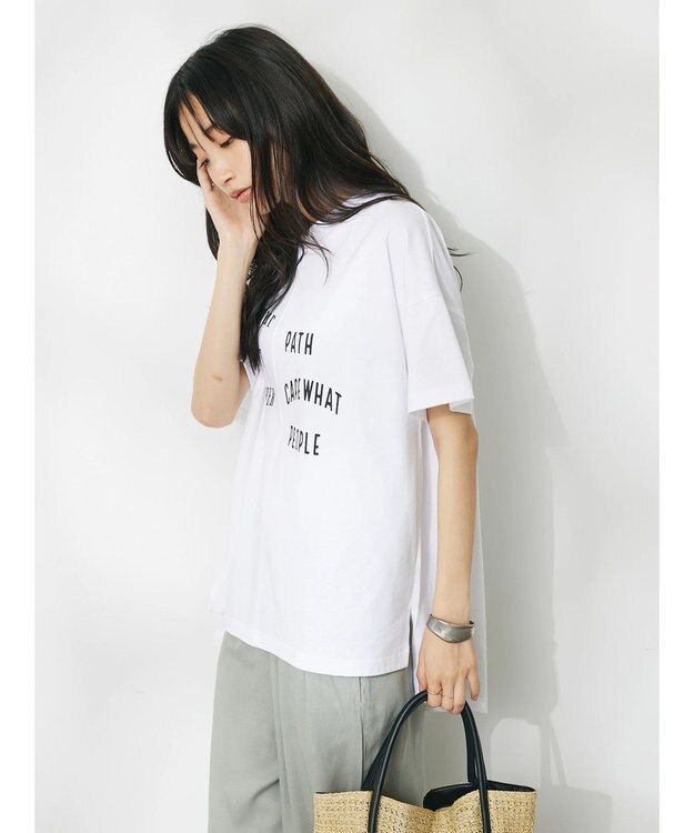 CRAFT STANDARD BOUTIQUE リメイクロゴ半袖Tee Off White