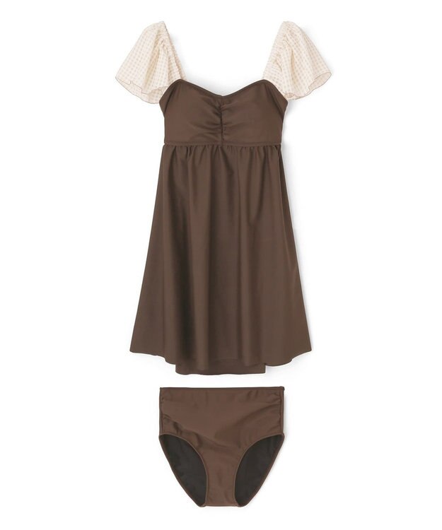 San-ai Resort（三愛水着楽園） Aラインワンピース水着　9M 　【San-ai Resort（サンアイリゾート）】 ブラウン