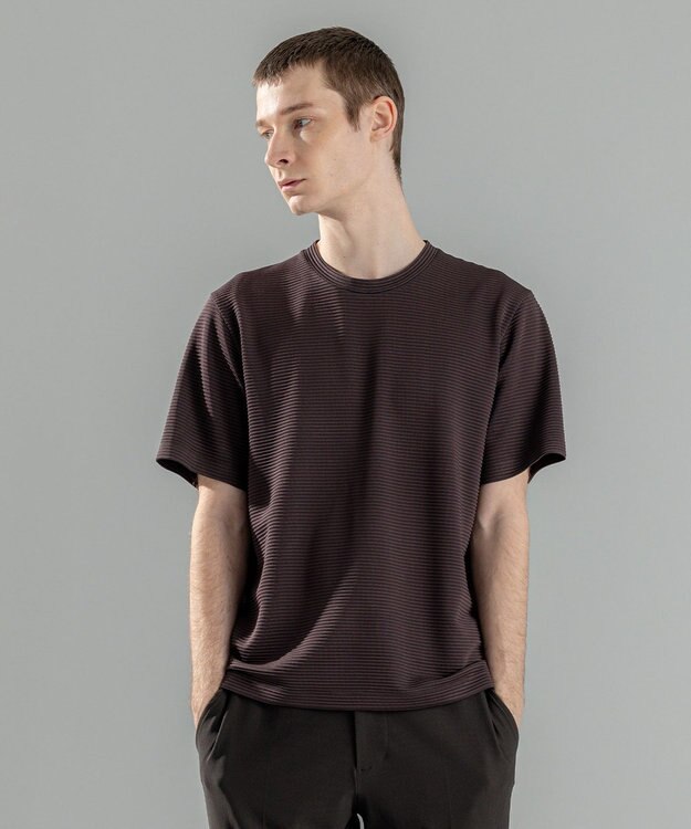 JOSEPH HOMME タックリップルジャージー　クルーネックTシャツ ダークブラウン系