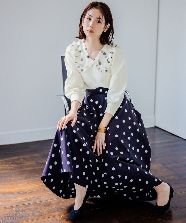 組曲 L 【組曲×setsuko sagittaire】ストレッチプリントスカート ブラック系5