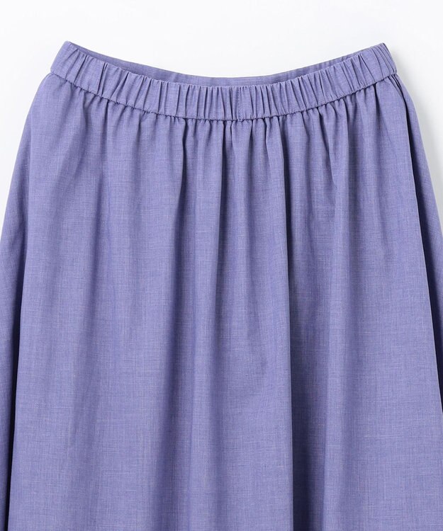 ANY L 【ウエストゴム】シャンブレーライクフレアスカート パープル