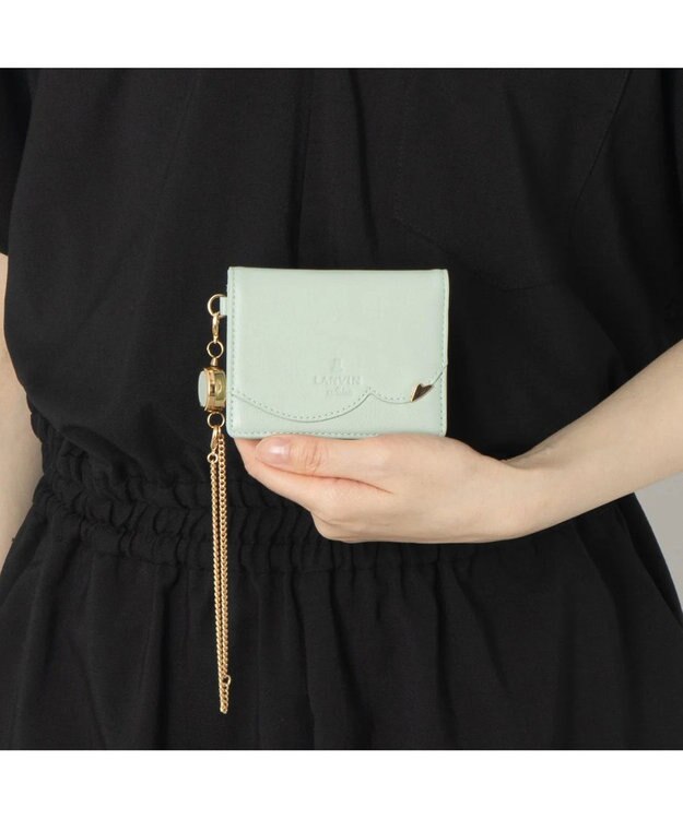 LANVIN en Bleu デクール 三面パスケース ミント