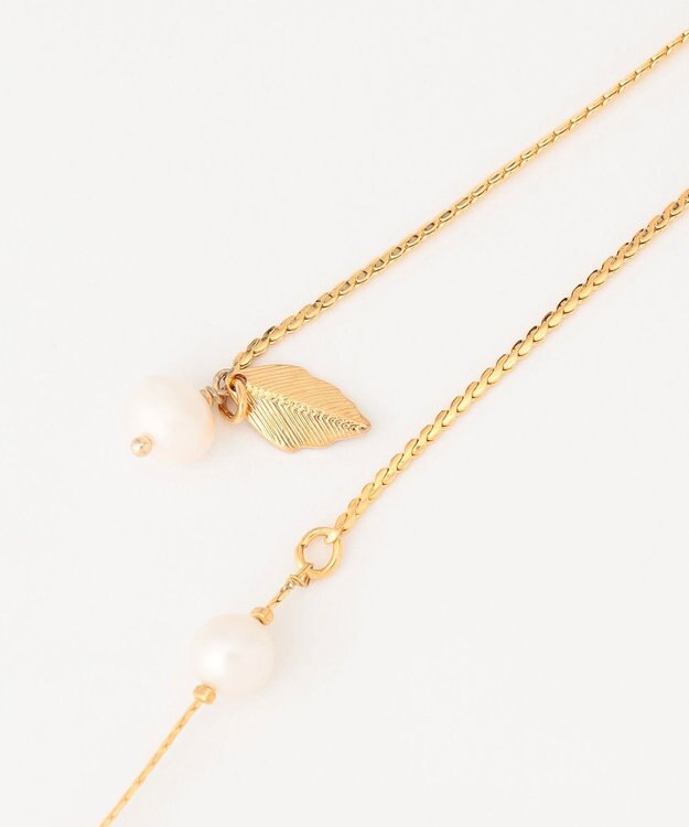GRACE CONTINENTAL orgablanca パール＆チェーンネックレス ゴールド
